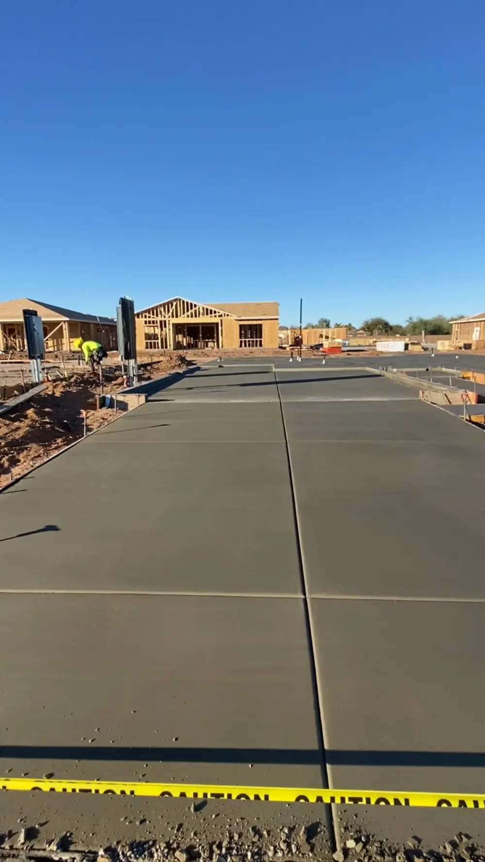Formed concrete sidewalk poured at a Phoenix AZ job site
